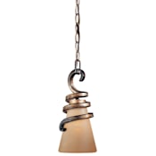 Minka Lavery Tofino 1 Light 6" Wide Mini Pendant with Mabre Grabar Glass Tofino Bronze