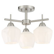 Minka Lavery Camrin 3 Light 16" Wide Vantage ConvertibleSemi-Flush to Pendant Ceiling Fixture Brushed Nickel