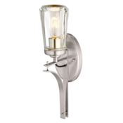 Minka Lavery Poleis 1 Light 16" Tall Bathroom Sconce with Clear Glass Brushed Nickel
