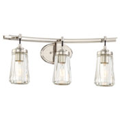 Minka Lavery Poleis 3 Light 24" Wide Vanity Light with Clear Glass Brushed Nickel