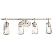 Minka Lavery Poleis 4 Light 32" Wide Vanity Light with Clear Glass Brushed Nickel