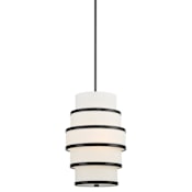 Minka Lavery Cascade 3 Light 12" Wide Pendant with White Linen Coal