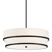 Minka Lavery Cascade 4 Light 24" Wide Pendant with White Linen Coal