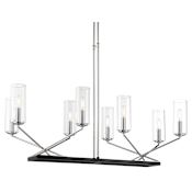 Minka Lavery Highland Crossing 8 Light 42" Wide Abstract Linear Chandelier Coal / Polished Nickel