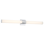 Minka Lavery Vantage 38" Wide Adjustable CCT LED Bath Bar with White Cylindrical Shade Chrome