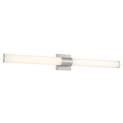 Minka Lavery Vantage 38" Wide Adjustable CCT LED Bath Bar with White Cylindrical Shade Brushed Nickel