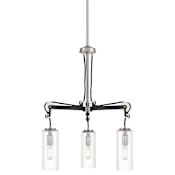 Minka Lavery Pullman Junction 3 Light 20" Wide Chandelier with Clear Glass Shades Brushed Nickel