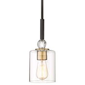 Minka Lavery Studio 5 Single Light 5" Wide Mini Pendant Painted Bronze with Natural Brushed Brass