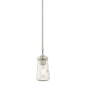 Minka Lavery Poleis 1 Light 4" Wide Mini Pendant with Clear Glass Brushed Nickel