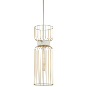 Minka Lavery Park Slope 8" Wide Mini Pendant with Faux Alabaster Ring Nouveau Gold