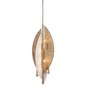 Minka Lavery Saint Martin 8 Light 18" Wide Pendant with Alabaster Shade Ashen Gold