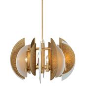 Minka Lavery Saint Martin 8 Light 28" Wide Abstract Chandelier with Alabaster Shade Ashen Gold