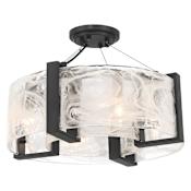 Minka Lavery Cloud Break 4 Light 18" Wide Semi-Flush Drum Ceiling Fixture Coal