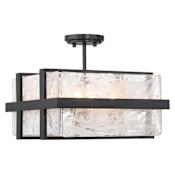 Minka Lavery Cloud Break 4 Light 15" Wide Semi-Flush Square Ceiling Fixture Coal