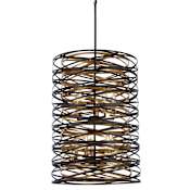 Minka Lavery Vortic Flow 10 Light 21" Wide Chandelier with Metal Shade Dark Bronze with Mosaic Gold