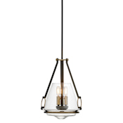 Minka Lavery Eden Valley 3 Light 12" Wide Pendant with Clear Glass Smoked Iron / Aged Gold