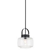 Minka Lavery WickGlow 11" Wide Pendant with Clear Glass Shade Dark Matte Black