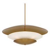 Minka Lavery Solara 5 Light 32" Wide Multi Light Pendant with Faux Alabaster Shade Legacy Brass