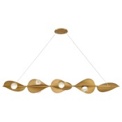 Minka Lavery Pod 9" Wide Linear Chandelier with Faux Cloud Glass Shades Legacy Brass
