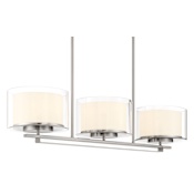 Minka Lavery Parsons Studio 3 Light 38" Wide Pillar Candle Linear Chandelier Brushed Nickel