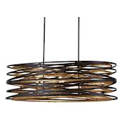 Minka Lavery Vortic Flow 8 Light 40" Wide Linear Chandelier Dark Bronze with Mosaic Gold