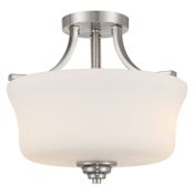 Minka Lavery Shyloh 2 Light 13" Wide Vantage Semi-Flush Drum Ceiling Fixture Brushed Nickel