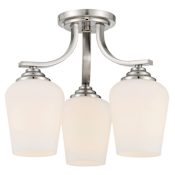 Minka Lavery Shyloh 3 Light 16" Wide Vantage Semi-Flush Ceiling Fixture Brushed Nickel