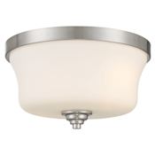 Minka Lavery Shyloh 2 Light 14" Wide Vantage Flush Mount Drum Ceiling Fixture Brushed Nickel