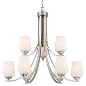 Minka Lavery Shyloh 9 Light 31" Wide Two Tier Vantage Chandelier Brushed Nickel