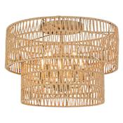Minka Lavery Bungalow Heaven 5 Light 20" Wide Flush Mount with Papyrus Rope Shades Soft Brass
