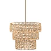 Minka Lavery Bungalow Heaven 6 Light 32" Wide Multi Light Pendant with Papyrus Rope Shades Soft Brass