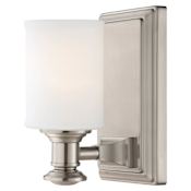 Minka Lavery Harbour Point 1 Light 8" Tall Bathroom Sconce with Etched Opal Glass Brushed Nickel