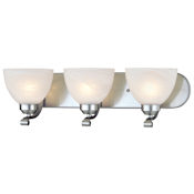 Minka Lavery Paradox 3 Light 24" Wide Vanity Light with Etched Marble Glass Shades Brushed Nickel