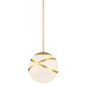 Minka Lavery Batignolles 10" Wide Mini Pendant with White Glass Shade Gold