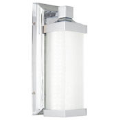 Minka Lavery Minka Lavery 13" Tall Integrated LED Wall Sconce with White Iris Glass Chrome