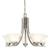 Minka Lavery Agilis 5 Light Single Tier Shaded Chandelier Brushed Nickel
