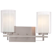 Minka Lavery Parsons Studio 2 Light 16" Wide Vantage Bathroom Vanity Light Brushed Nickel