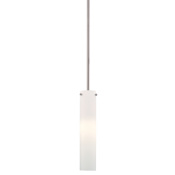 Minka Lavery 1 Light 3" Wide Mini Pendant with Cylindrical Etched Opal Glass Shade Brushed Nickel