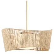 Minka Lavery Key Largo 1 Light 28" Wide Pendant with Natural Rope Shade Soft Brass