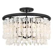 Minka Lavery Shimmering Elegance 4 Light 20" Wide Semi-Flush Drum Ceiling Fixture Sand Coal