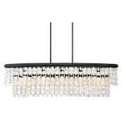 Minka Lavery Shimmering Elegance 5 Light 48" Wide Crystal Linear Chandelier Sand Coal
