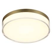 Minka Lavery Vantage 7" Wide LED Flush Mount Ceiling Fixture with Clear Acrylic Diffuser Ashen Brass