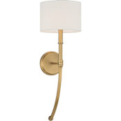 Minka Lavery Molvene 24" Tall Wall Sconce with Linen Shade Legacy Brass