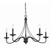 Minka Lavery Westchester County 5 Light 34" Wide Taper Candle Chandelier Sand Coal with Skyline Gold Leaf