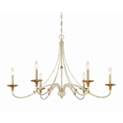 Minka Lavery Westchester County 6 Light 40" Wide Taper Candle Chandelier Farm House White with Gilded Gold