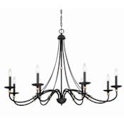 Minka Lavery Westchester County 8 Light 46" Wide Taper Candle Chandelier Sand Coal with Skyline Gold Leaf