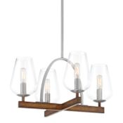 Minka Lavery Birnamwood 4 Light 20" Wide Chandelier Koa Wood / Pewter