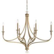 Minka Lavery Covent Park 6 Light 40" Wide Taper Candle Chandelier Brushed Honey Gold