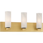 Minka Lavery Wexmere 3 Light 22" Wide Vanity Light with Alabaster Glass Shades Legacy Brass