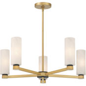 Minka Lavery Wexmere 5 Light 26" Wide Chandelier with Alabaster Glass Shades Legacy Brass
